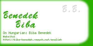 benedek biba business card